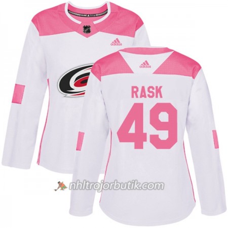 Dame Ishockey Carolina Hurricanes Tröja Victor Rask 49 Adidas 2017-2018 Vit Rosa Fashion Authentic